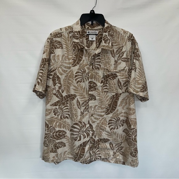 Columbia Shirt Adult Extra Large Multicolor Short Sleeve Cotton Hawaiian Mens - Picture 1 of 16